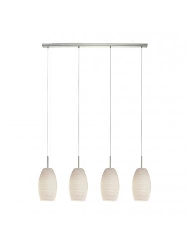 EGLO 97587 - BATISTA 3 Crystal pendant lamp in matt nickel steel and cleaning technique glass