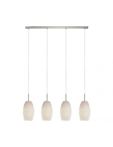 EGLO 97587 - BATISTA 3 Crystal pendant lamp in matt nickel steel and cleaning technique glass