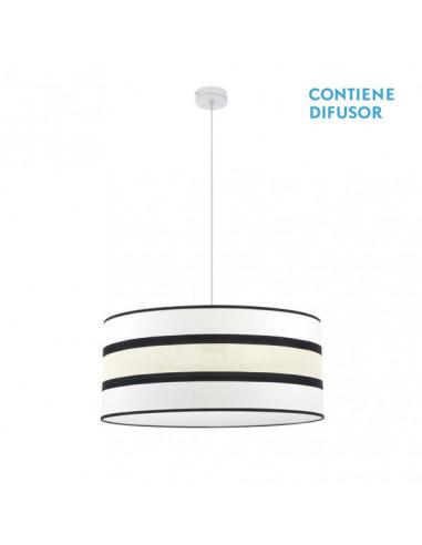 Colgante Karla 3xe27 Blanco/beis Regx60x60 Cm