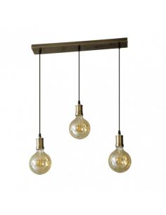 Celso 3xe27 Leather/amber Bulbs Included 24w 2700k 2250lm Regx64x13 Cm