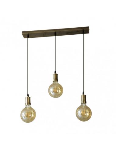 Celso 3xe27 Leather/amber Bulbs Included 24w 2700k 2250lm Regx64x13 Cm