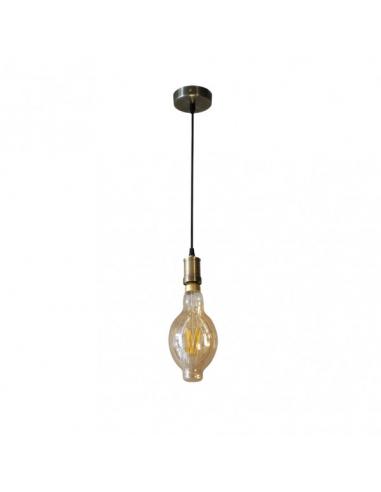 Colgante Dante 1xe27 Cuero/ambar Bombilla Incluida 8w 3000k 640lm Regx12x12 Cm