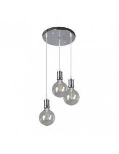 Prisco 3xe27 Chrome/transparent Lamp Bulbs Included 24w 2700k 2550lm Regx36x36 Cm