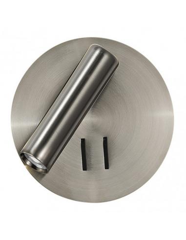 Wall Light 2+6w 4000k Manet Round Nickel 130lm Double On 14x14x12 Cm