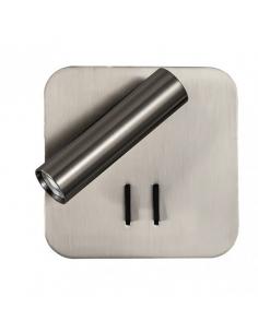 Wall Light 2+6w 4000k Manet Square Nickel 130lm Double On 14x14x12 Cm