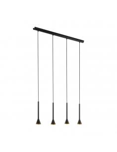 EGLO 97605 - CORTADERAS Lámpara colgante LED en Acero negro, oro