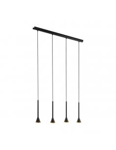 EGLO 97605 - CORTADERAS LED pendant lamp in black steel, gold