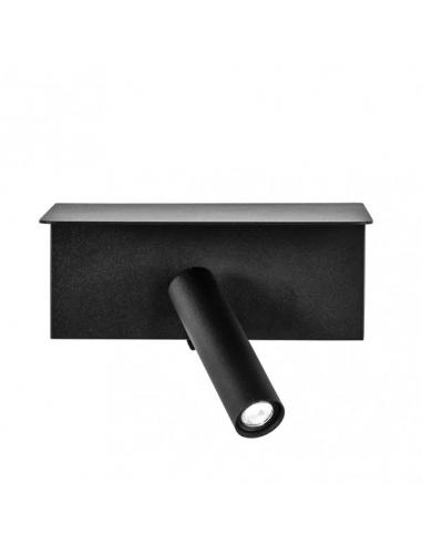 Aplique 3w 4000k Leonardo Negro C/estante Y Usb 150lm C/interruptor 14x18x14cm Orientb