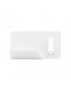 3w 4000k Miguel Angel Right White Wall Light With USB And Shelf 150lm 16x28x12 Cm Adjustable