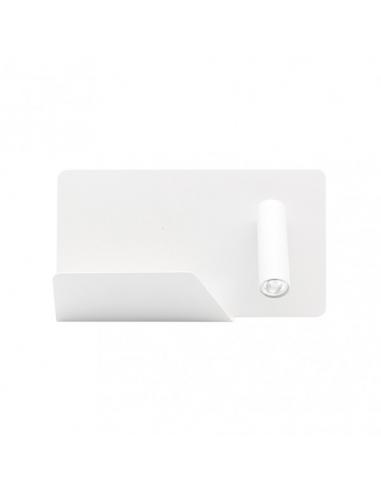 3w 4000k Miguel Angel Right White Wall Light With USB And Shelf 150lm 16x28x12 Cm Adjustable