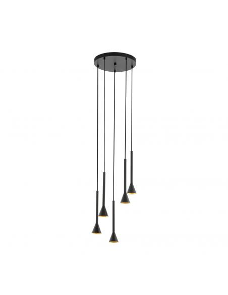 EGLO 97606 - CORTADERAS LED pendant lamp in black steel, gold