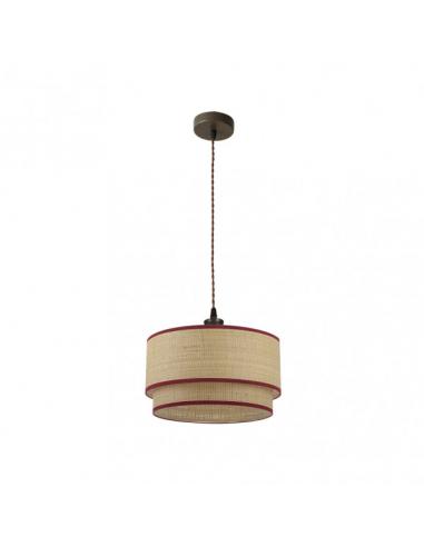 Roque Pendant 1xe27 Natural/red Regx40x40 Cm