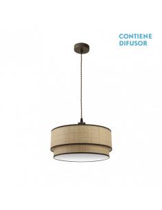 Roque Pendant 2xe27 Natural/brown Regx50x50 Cm