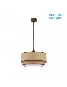 Roque 2xe27 Natural/red Regx50x50 Cm Pendant