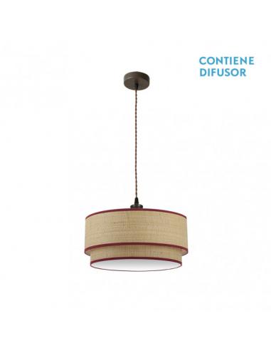 Roque 2xe27 Natural/red Regx50x50 Cm Pendant