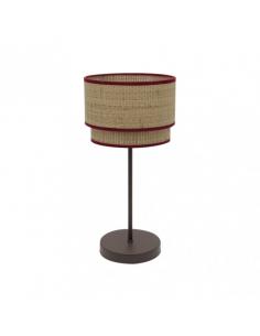 High Table Lamp Roque 1xe27 Natural/red 60x30x30 Cm