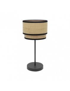 High Table Lamp Roque 1xe27 Natural/black 60x30x30 Cm