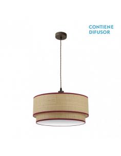 Roque 3xe27 Natural/red Regx60x60 Cm Pendant