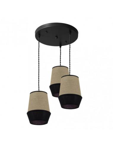 Plafon Campana 3xe27 Saco/negro Regx36x36 Cm