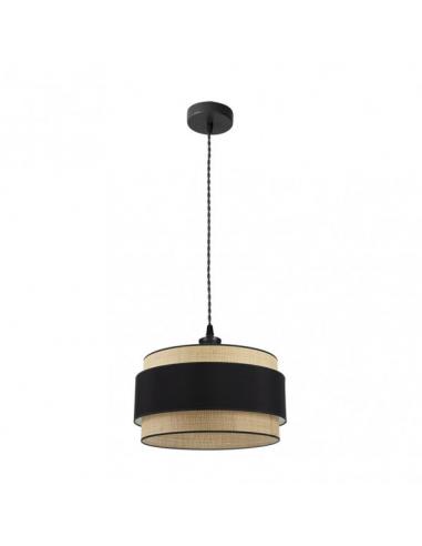 Kandy Pendant 1xe27 Natural/black Regx40x40 cm