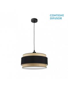 Kandy Pendant 2xe27 Natural/black Regx50x50 Cm