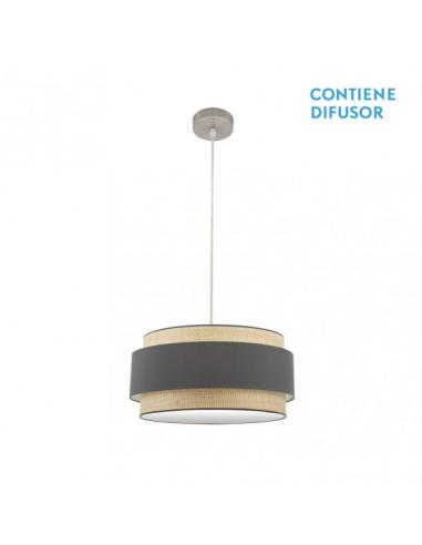 Kandy Pendant 2xe27 Natural/gray Regx50x50 Cm