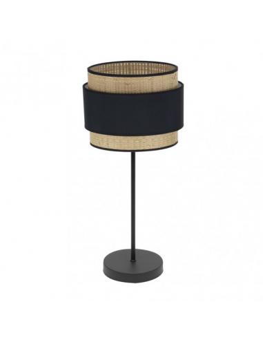 High Table Lamp Kandy 1xe27 Natural/black 67x30x30 Cm