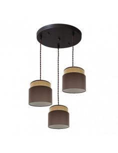 Kandy 3xe27 Natural/brown ceiling light Regx39x39 Cm