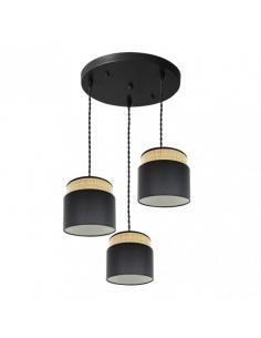 Kandy 3xe27 Natural/black ceiling light Regx39x39 Cm