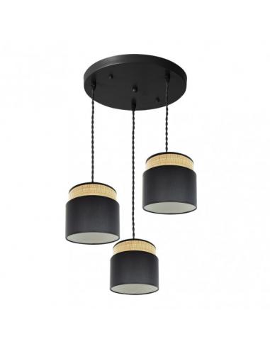 Kandy 3xe27 Natural/black ceiling light Regx39x39 Cm