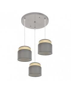 Kandy 3xe27 Natural/gray ceiling light Regx39x39 Cm