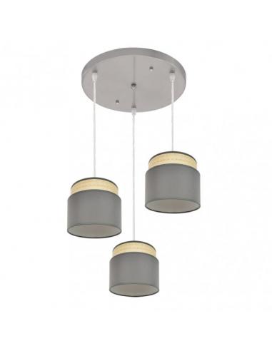 Kandy 3xe27 Natural/gray ceiling light Regx39x39 Cm