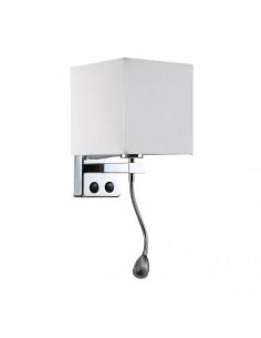 Wall Light 3w 4000k+1xe27 Stephen Chrome/White screen 285lm 38x17x20cm Double On