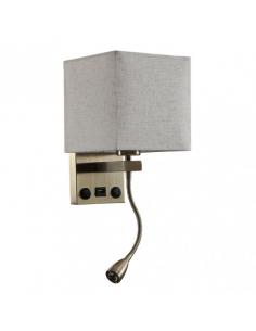 Appliq. 3w 4000k+1xe27 And Usb Port Stephen Leather/Beige Screen 285lm 38x17x20cm Double On