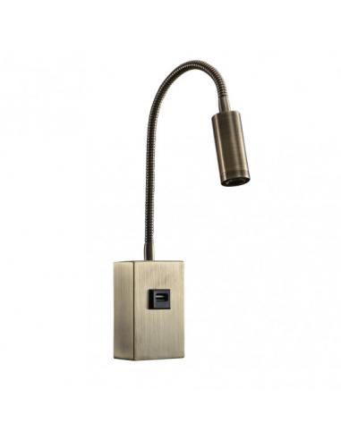 Wall Light 3w 4000k Capote Leather C/usb E Switch. 43x6x4 Cm 285lm Articulable. And Orientab.