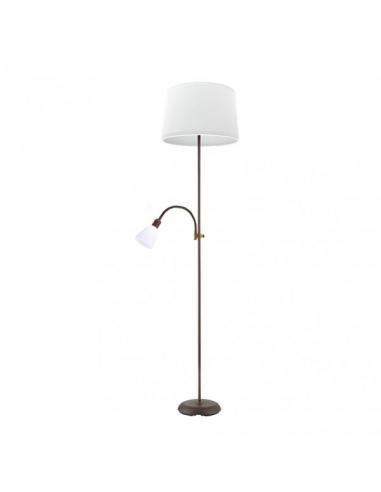 Rilon Living Room Foot 1xe27+1xe14 C/reader Brown White Screen 175.5x40x40 Cm