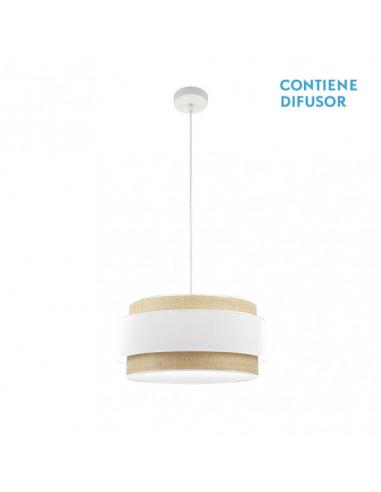 Colgante Kandy 2xe27 Natural/blanco Regx50x50 Cm