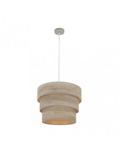 Colgante Triple Smile 1xe27 Niquel/madera Gris Regx40x40 Cm