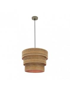 Triple Smile Pendant 1xe27 Dark Leather/Wood Regx40x40 Cm