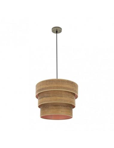 Triple Smile Pendant 1xe27 Dark Leather/Wood Regx40x40 Cm