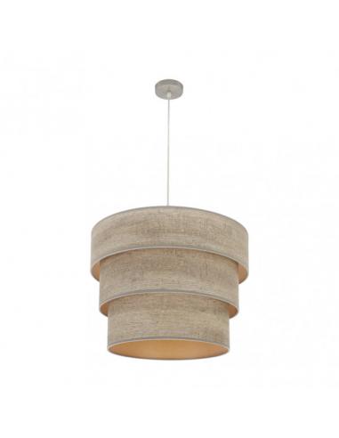 Colgante Triple Smile 3xe27 Niquel/madera Gris Regx50x50 Cm