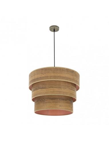 Triple Smile 3xe27 Pendant Dark Leather/Wood Regx50x50 Cm