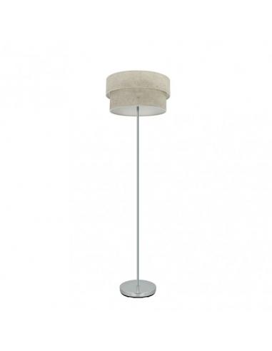 Pie Salon Doble Smile 1xe27 Cromo/cemento Gris 162x40x40 Cm