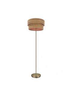 Double Smile Floor Lamp 1xe27 Leather/Dark Wood 162x40x40 Cm