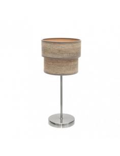 Double Smile Table Lamp 1xe14 Nickel/wood Gray 44x18x18 Cm