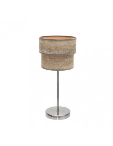 Sobremesa Doble Smile 1xe14 Niquel/madera Gris 44x18x18 Cm