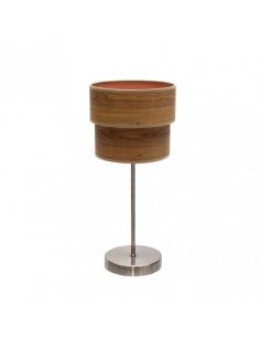 Double Smile Table Lamp 1xe14 Leather/Dark Wood 44x18x18 Cm