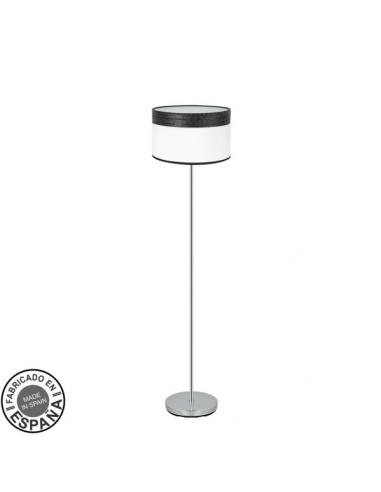 Cloe Living Room Foot 1xe27 Chrome/white-Black Wood162x40x40 cm