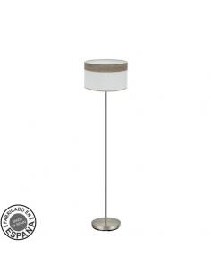 Cloe Living Room Foot 1xe27 Nickel/white-wood Gray 162x40x40 cm