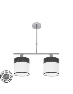 Cloe Lamp 2xe14 Chrome/white-black wood Regx43x14 cm